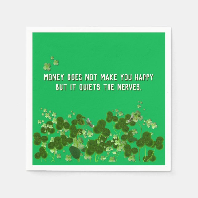 Servilleta De Papel Cotización irlandesa sabia con shamrock (Anverso)
