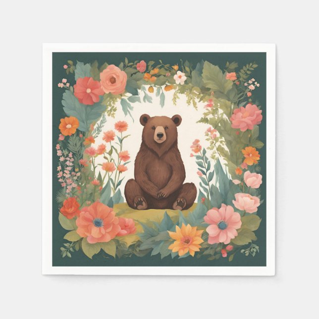 Servilleta De Papel Cottagecore Bear (Anverso)