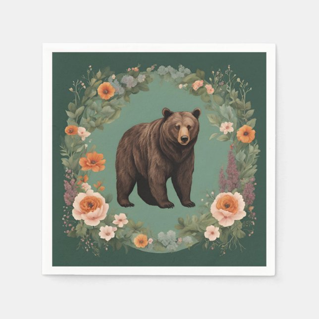 Servilleta De Papel Cottagecore Bear (Anverso)