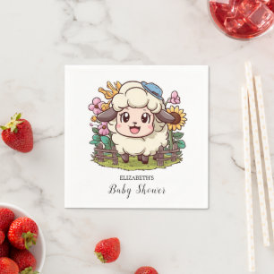 Servilleta De Papel Cottagecore Lovely Sheep Baby Shower