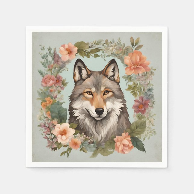 Servilleta De Papel Cottagecore Wolf (Anverso)