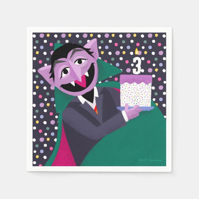 Servilleta De Papel Count Von Count Confetti Cumpleaños (Anverso)