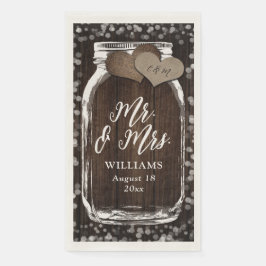 Servilleta De Papel Country Barn Wood Mason Jar Mr & Mrs Boda