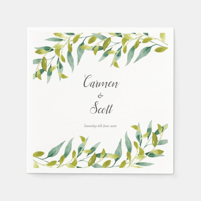 Servilleta De Papel Country Garden Eucalyptus Greenery Boda (Anverso)
