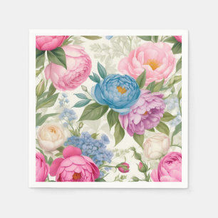 Servilleta De Papel Country Garden Rosas Y Peonies Floral