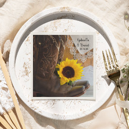 Servilleta De Papel Country Sunflower and Lace Western Boda