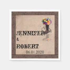 Servilleta De Papel Country Western Barbed Wire Boda Napkin