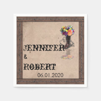 Servilleta De Papel Country Western Barbed Wire Boda Napkin