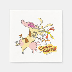 Servilleta De Papel Cow and Chicken Hug Graphic