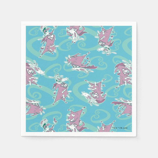 Servilleta De Papel Cow and Chicken Super Cow Pattern (Anverso)