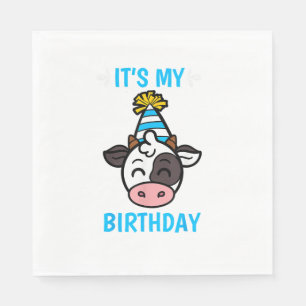 Servilleta De Papel Cow Birthday Party Gorra Cattleman Farmer Tema Bda