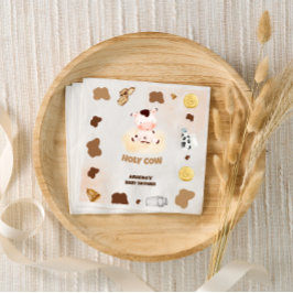 Servilleta De Papel Cow Boho Baby Shower Neutral