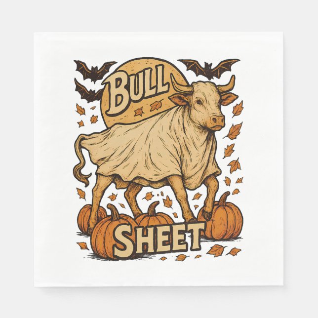 Servilleta De Papel Cow Bull Sheet Halloween (Anverso)