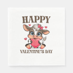 Servilleta De Papel Cow El día de San Valentín Heart Gifts tys gracios