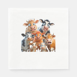 Servilleta De Papel Cow Enfrenta Graciosa Ropa De Grano De Vaca