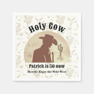 Servilleta De Papel Cow Funny Vintage Cowboy 50 años