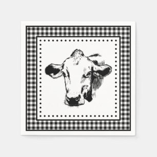 Servilleta De Papel Cow Gingham Farmhouse