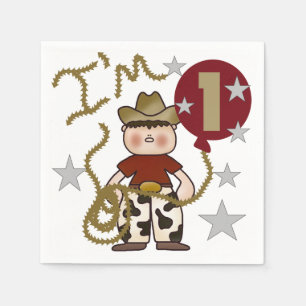 Servilleta De Papel Cowboy 1 Napkins de Papel de Cumpleaños
