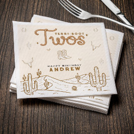 Servilleta De Papel Cowboy 2nd Birthday Party Terri-Boot Twos Western