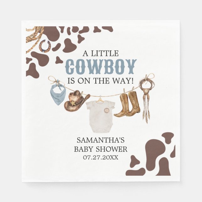 Servilleta De Papel Cowboy Baby Shower (Anverso)