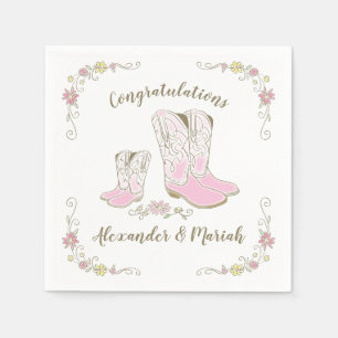 Servilleta De Papel Cowboy Baby Shower Country Western Blue Boy
