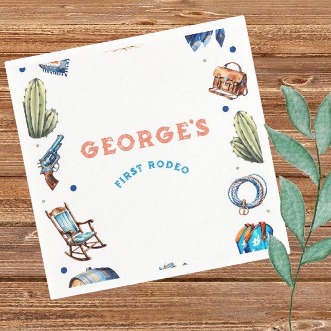 Servilleta De Papel Cowboy Blue Western Wild West Birthday (Subido por el creador)