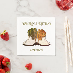Servilleta De Papel Cowboy Boots Ilustras Napkins Boda