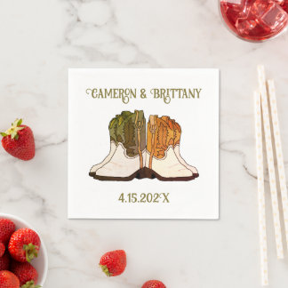 Servilleta De Papel Cowboy Boots Ilustras Napkins Boda