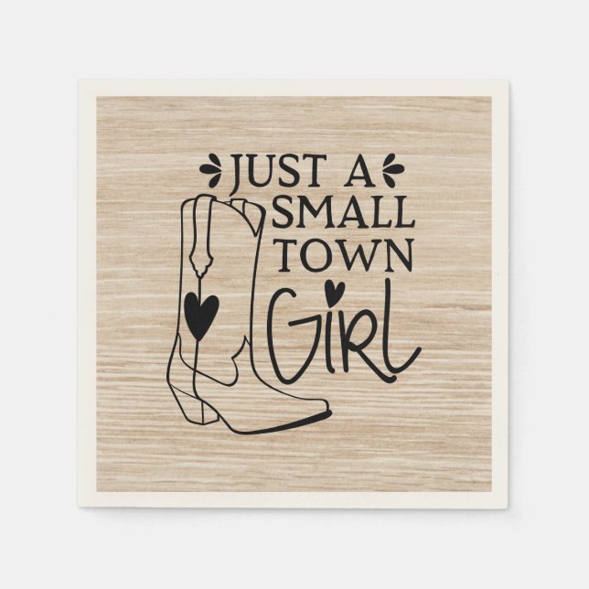 Servilleta De Papel Cowboy Bostea a Cowgirl Country Western Wood (Anverso)