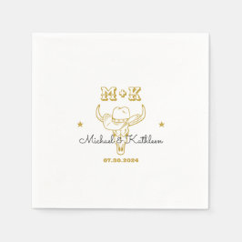 Servilleta De Papel Cowboy Bull Skull Bohemian Country Wedding
