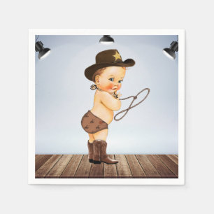 Servilleta De Papel Cowboy de camino a Baby Shower