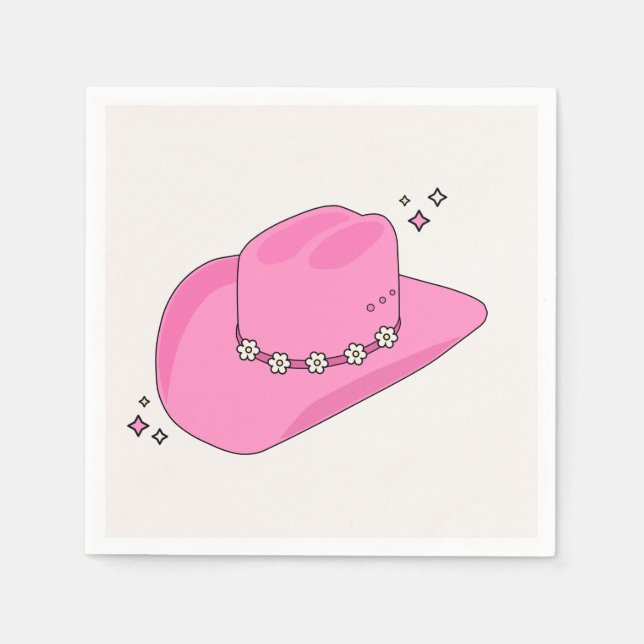 Servilleta De Papel Cowboy Gorra Preppy Pink (Anverso)