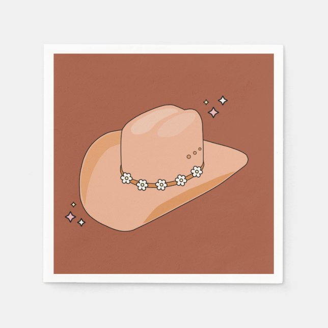 Servilleta De Papel Cowboy Gorra Rust Terracotta (Anverso)