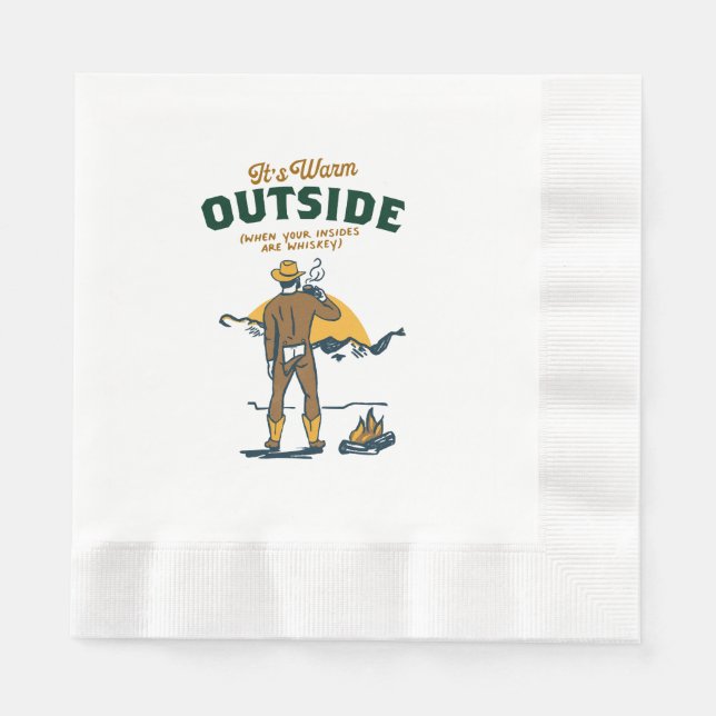 Servilleta De Papel Cowboy gracioso que bebe Whiskey (Anverso)