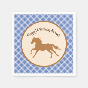 Servilleta De Papel Cowboy Horse Pony Cute Primer Fiesta