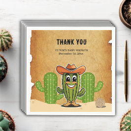 Servilleta De Papel Cowboy Little Cactie Cactus Baby Shower