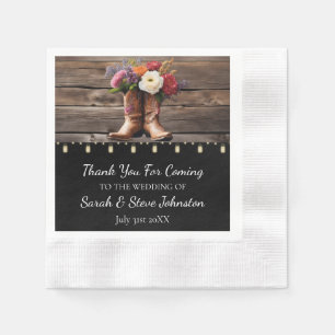 Servilleta De Papel Cowboy Occidental boots Floral Elegante Mason Jar