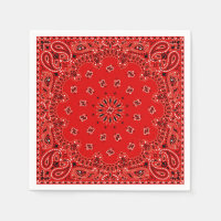 Cowboy Red Paisley Bandana Scarf BBBQ Picnic Napki