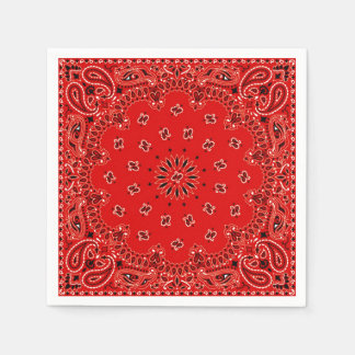 Servilleta De Papel Cowboy Red Paisley Bandana Scarf BBBQ Picnic Napki