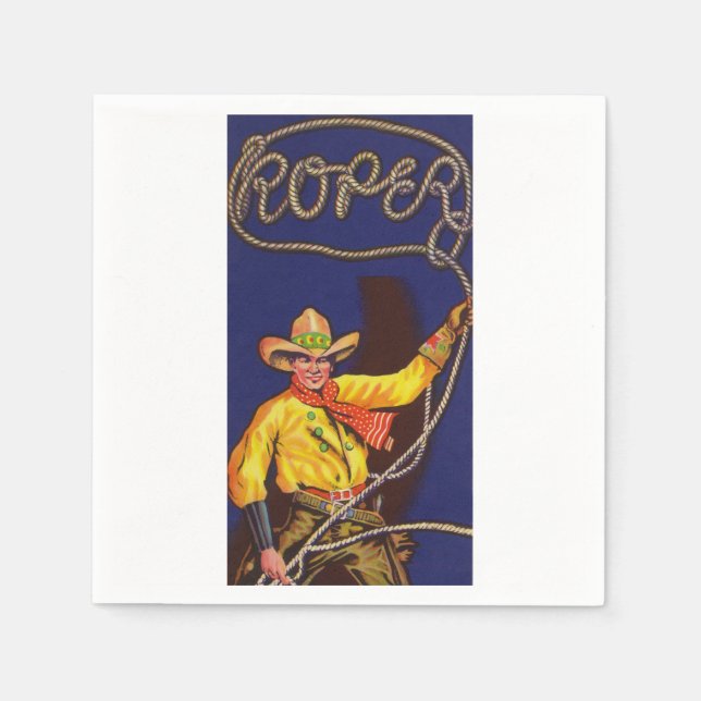 Servilleta De Papel Cowboy Roper Paper Napkins (Anverso)