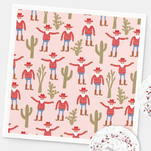 Servilleta De Papel Cowboy Santa Claus Navidad Occidental