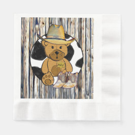 Servilleta De Papel Cowboy Sheriff Teddy Bear Baby Shower Napkins