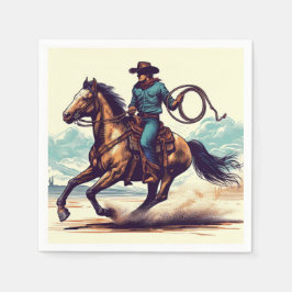 Servilleta De Papel Cowboy Western Horse Birday