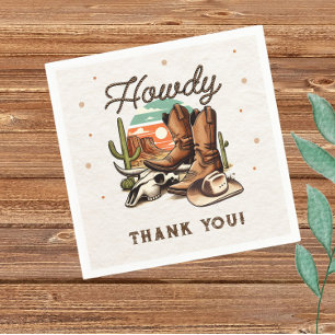 Servilleta De Papel Cowboy Western Rodeo Birthday Kids