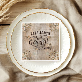 Servilleta De Papel Cowgirl Boho Floral Western Script Paper Napkin