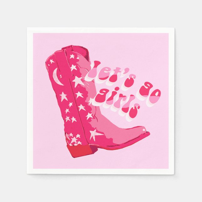 Servilleta De Papel Cowgirl Boot Red Disco Cowgirl (Anverso)
