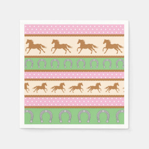 Servilleta De Papel Cowgirl Horse Pony Cute Primer Fiesta