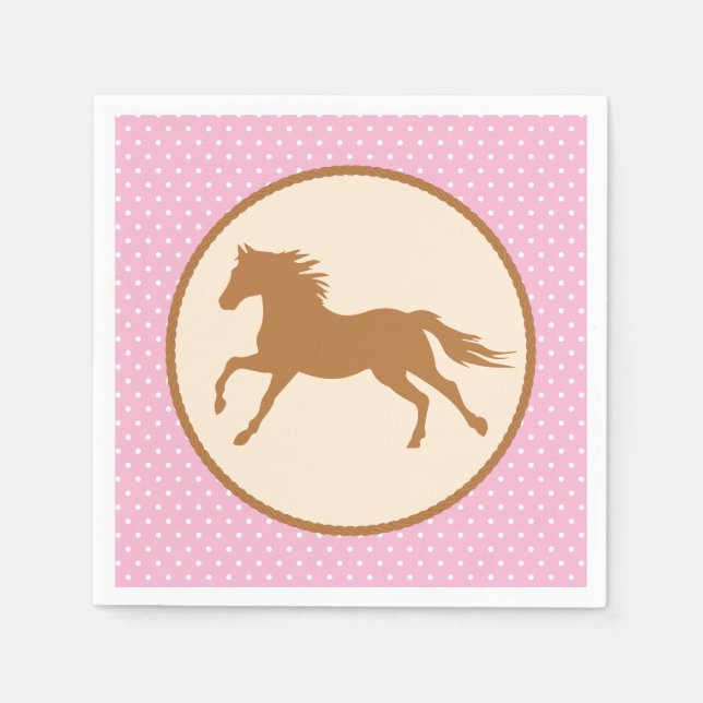 Servilleta De Papel Cowgirl Horse Pony Cute Primer Fiesta (Anverso)