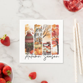 Servilleta De Papel Cozy Autumn Season Brushstroke