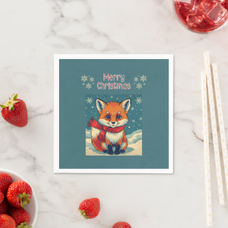 Servilleta De Papel Cozy Christmas Fox Paper Napkin